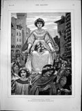 Original Old Antique Print Buondelmontis Bride Hm Paget Royal Academy 1881 19th