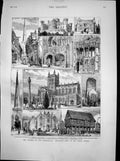 Antique Print Congress Archaeological Association Malvern Abbey Church1881 19th