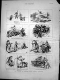 Antique Old Print Sale Exmoor Wild Ponies Bampton Evading Toll Yard Gate 1881