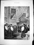Antique Old Print Funeral Dean Stanley Westminster Abbey Grave Chapel 1881 19th