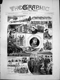 Old Antique Print Volunteer Meeting Wimbledon Shooting Army Navy Cup 1881 19th