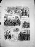 Antique Print Volunteer Review Getting Home Veterans Travelling Dress 1881 19th