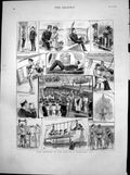 Antique Print Bermuda Cape Transport Ship Orders Funeral Reelers Turn 1881 19th