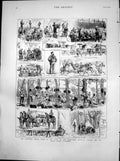 Antique Old Print Volunteer Review Artillery Co Royal Navy Volunteers 1881 19th