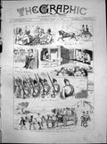 Antique Old Print Volunteer Review Road Windor Militiaman Provincials 1881 19th