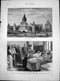 Antique Old Print Opening New Marylebone Infirmary Prine Princess Wales 1881