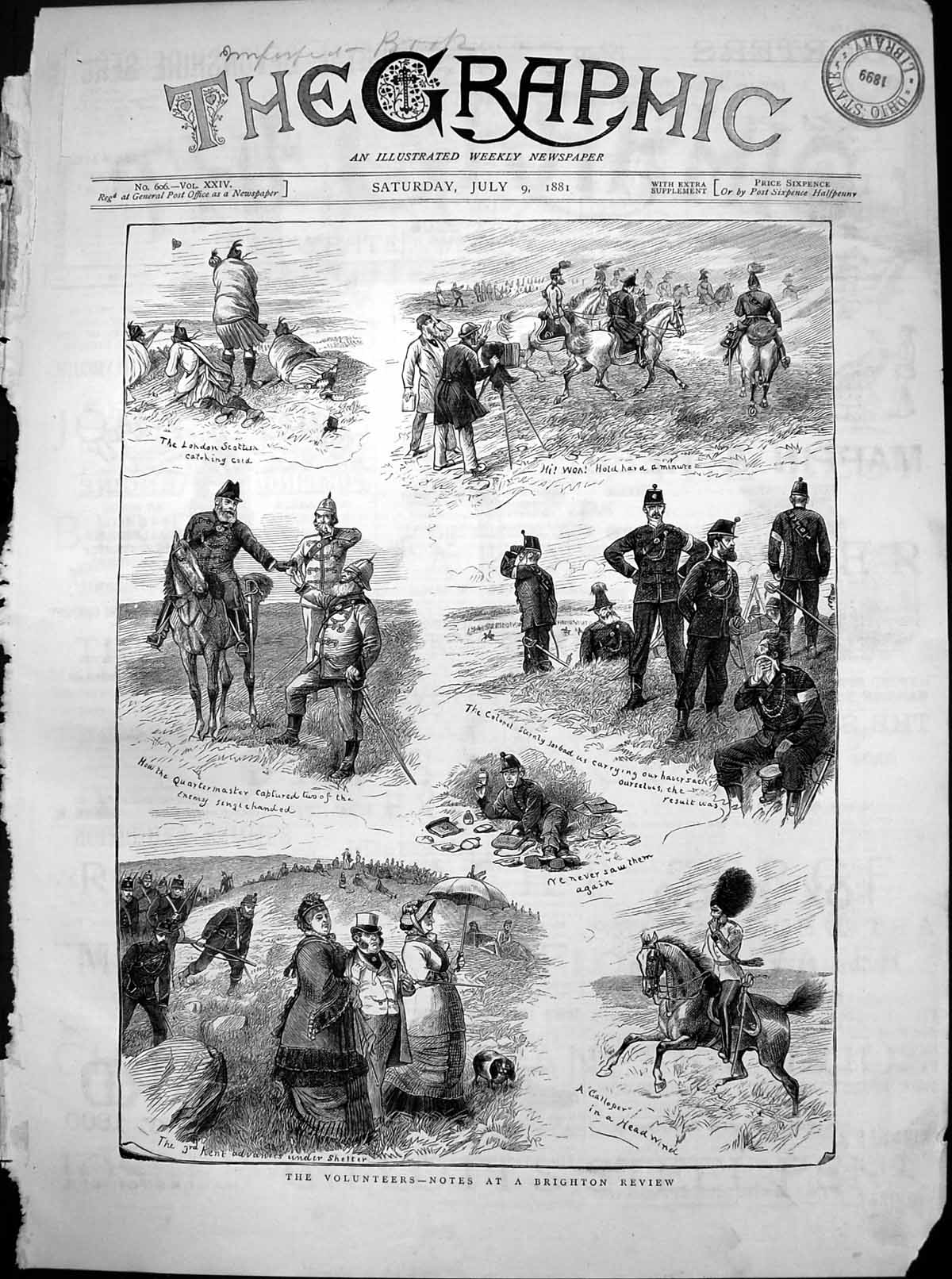 Antique Print Volunteers Brighton Review Quarter Master Captured Enemy1881 19th