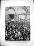 Antique Print Turkish Siers Beating Back Christians Church Jerusalem 1894 19th