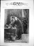 Old Election Time Blind Voter Presiding Officer Guides Pen Voter 1894 Victorian