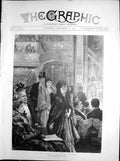 Antique Print Stalls Empire Theatre Artur Hopkins Well Dressed People 1894 19th