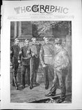Original Old Antique Print Recruiting Sergeant Inspection Trafalgar Square 1894