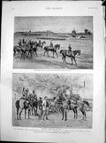 Antique Old Print German Army Manoeuvres Emperor Konigsberg East Prussia 1894