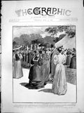 Antique Old Print Duke Duchess Saxe Coburgs Garden Party Clarence House 1894