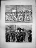 Old Print Funeral Count Moltke Procession Berlin May Day Festivities 1891 19th