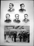 Original Old Antique Print Fighting Manipur Taking Census On Board Man War 1891