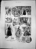 Old Antique Print Sketches Stray Dog SLady Overfead Escaped Master 1891 19th