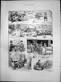 Antique Old Print Tale Dog Children Poultry Sheep Given New Owner Happy 1891