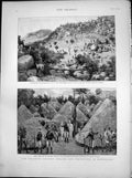 Antique Old Print Collision English Portugese Manicaland Major Forbes 1891 19th