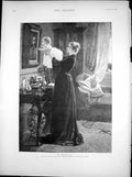 Antique Old Print In Memoriam Margaret Dicksee Woman Child Portrait Wall 1891