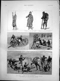 Antique Print Sioux Rising West United States Wounding Lieut Hawthorne 1891