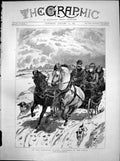 Original Old Antique Print Fashioned Winter Sleighing North John Charlton 1891