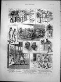 Antique Old Print West Coast Africa Raid James Town Search Fresh Food 1891 19th