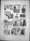 Original Old Antique Print How Obtained Two Curates How Lost Two Daughters 1891