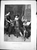Original Old Antique Print Merchant His Clerk T De Keyser National Gallery 1891