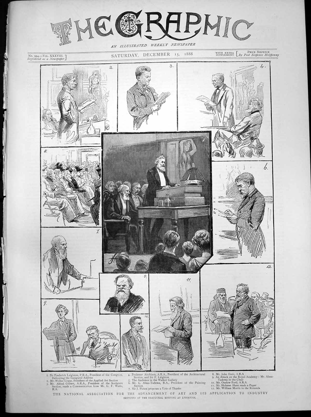 Old Print National Association Advancement Art Application Industry 1888 19th