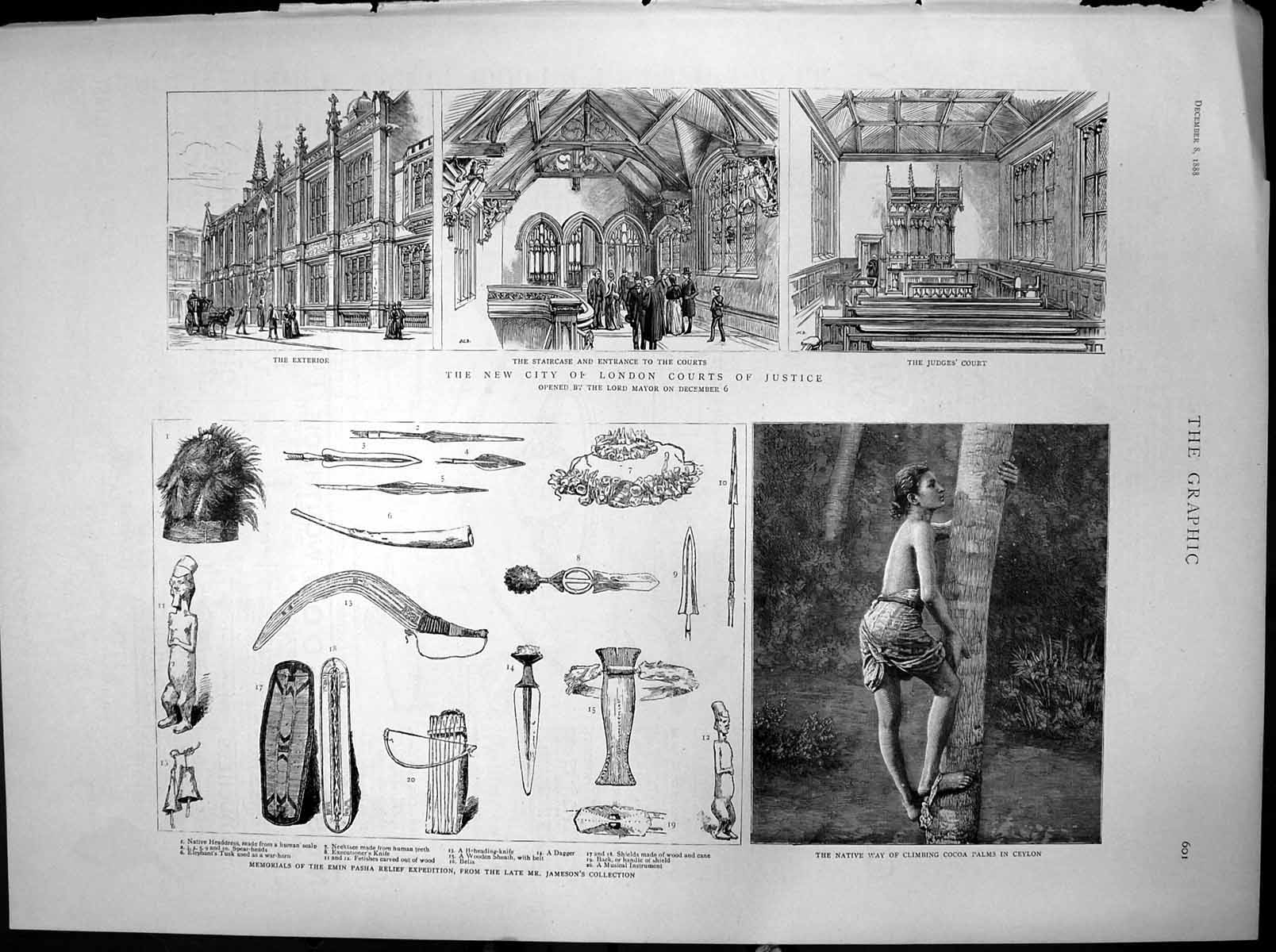 Old Print Memorials Emin Pasha Relief Expedition Jamesons Collection 1888 19th
