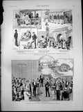 Antique Old Print Opening New Pasteur Institute Paris President Carnot 1888