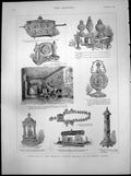 Antique Old Print Exhibition Queens Jubilee Presents St Jamess Palace 1888 19th