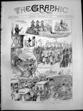 Old Print Celebrating Queens Jubilee Colombo India Buddhist Priests 1887 19th