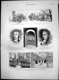 Old Antique Print College Picture Gallery Dulwich Chapel Mausoleum 1887 19th