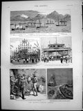Old Antique Print Queens Jubilee Abroad Chinese Arch Singhalese Arch 1887 19th