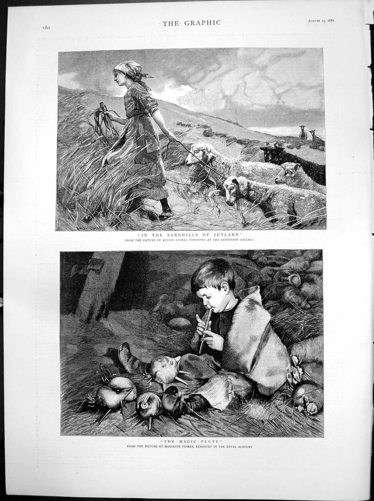 Old Sandhills Jutland Adrian Stokes Magic Flute Marianne Stokes 1887 Victorian