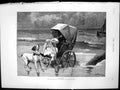 Antique Old Print Danger Am Rossi Royal Academy Baby Pram Tide Coming In 1887