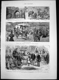 Old Antique Print Bombay Troops Burma Fete Children London Schools 1887 19th
