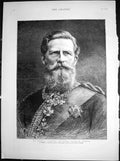 Old Print Imperial Highness Crown Prince Germany Guest Queen Jubilee 1887 19th