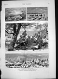 Antique Old Print Rebellion Soudan Halt Desert Way Berber March Desert 1883