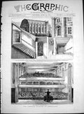 Old Print Disaster Sunderland Interior Victoria Hall Staircase Door 1883 19th