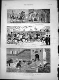 Old Antique Print Coronation Czar Russia State Entry Moscow Kremlin 1883 19th