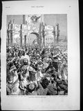Antique Old Print Coronation Czar Russia Heralds Scatter Proclamation 1883 19th