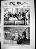 Antique Old Print Coronation Czar Czarina Devotional Duties Cathedral 1883 19th