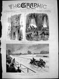 Antique Old Print Coronation Czar Troika Races Moscow Preparations Moscow1883