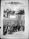 Antique Old Print Opening Amsterdam Exhibition King Queen Netherlands 1883 19th