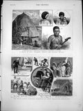 Old Antique Print Fisheries Exhibition South Kensington Preparations 1883 19th