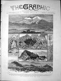 Antique Print Eruption Mount Etna Sicily Cottage Nicolosi New Craters 1883 19th