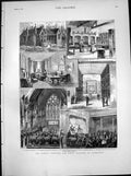 Old Print Queens Pavilion Aldershot Infantry Blocks Cavalry Canteen 1883 19th