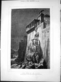 Antique Old Print Geese Capitol Henri Motte Royal Academy Ascent Wall 1883 19th